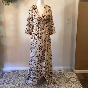 NWT Leopard 3/4 length sleeve maxi wrap dress